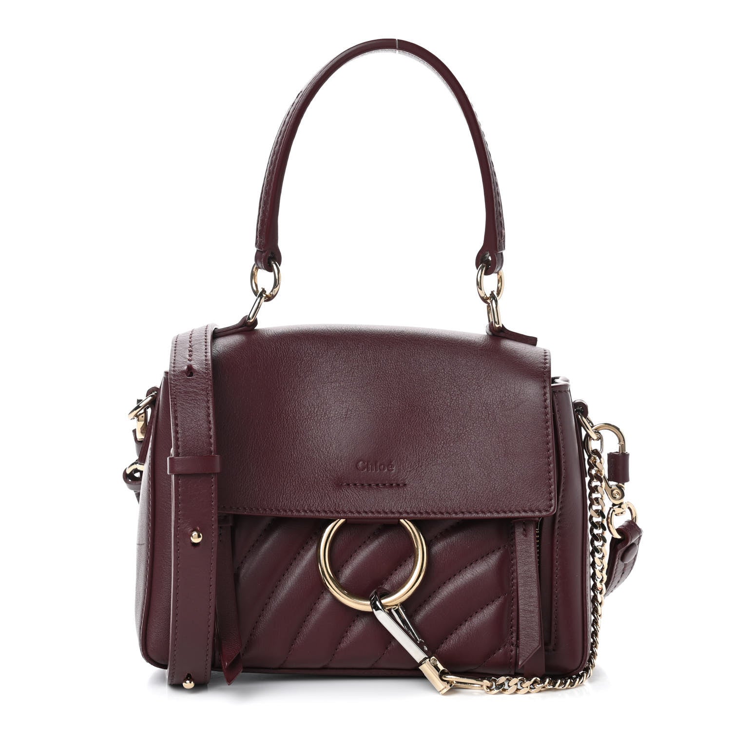 Chloe Calfskin Quilted Mini Faye Day Shoulder Bag Burnt Brown 1 of 10