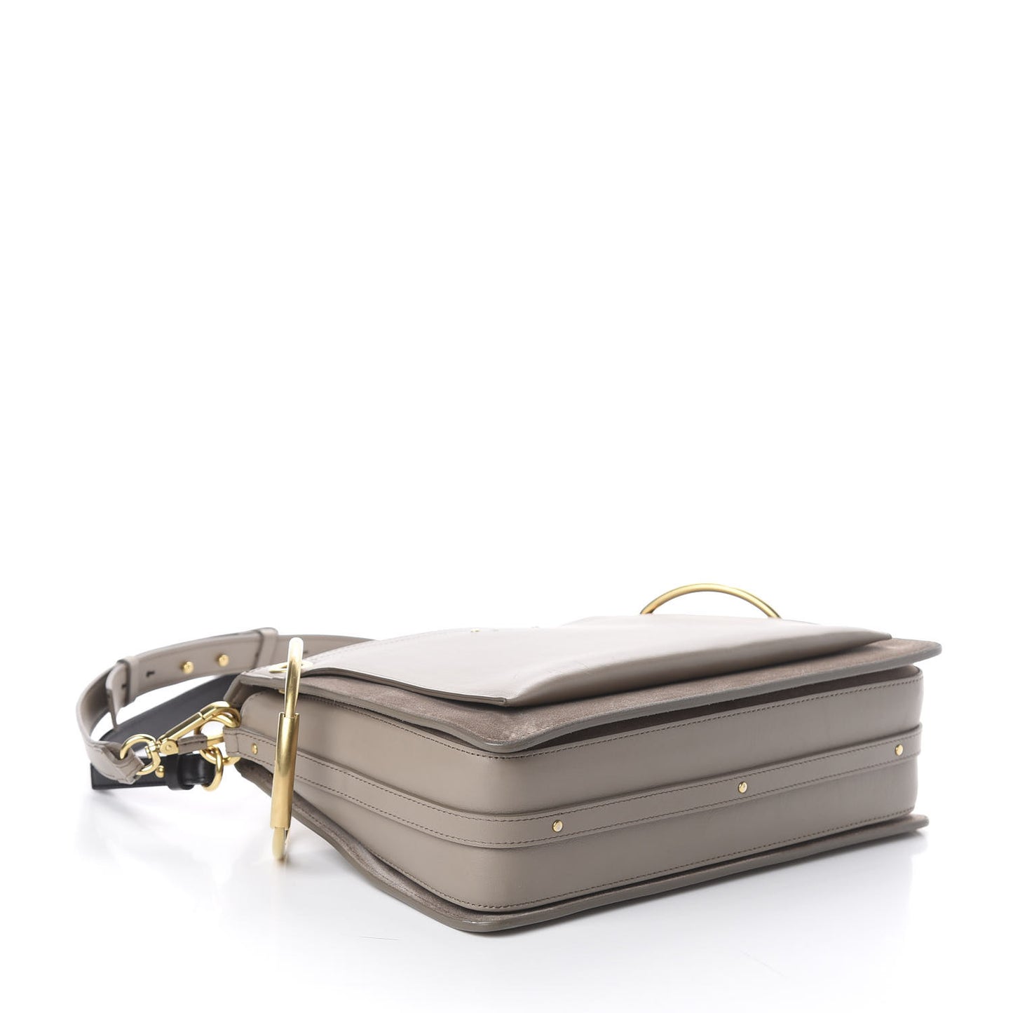 Calfskin Suede Medium Roy Bag Motty Grey