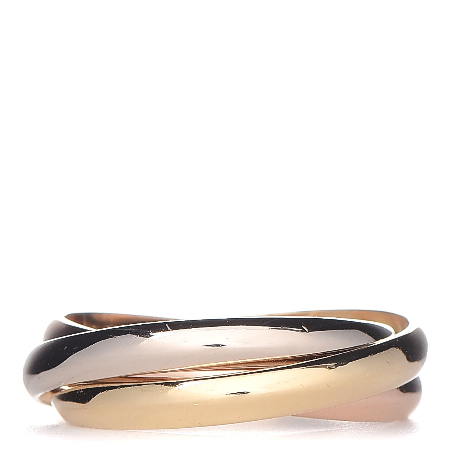 Cartier 18K Pink Yellow White Gold Small Trinity Ring 51 5.75 1 of 9