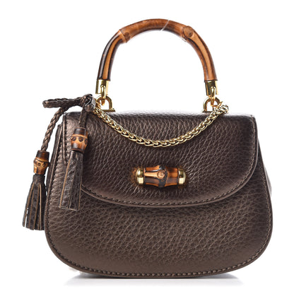 Gucci Calfskin Mini Bamboo Night Evening Bag Bronze 1 of 7