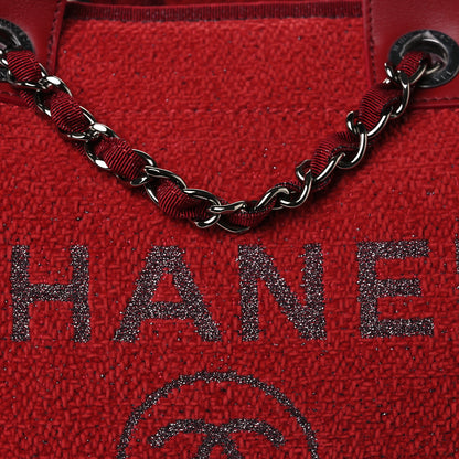 Chanel Lurex Boucle Medium Deauville Tote Red 8 of 10
