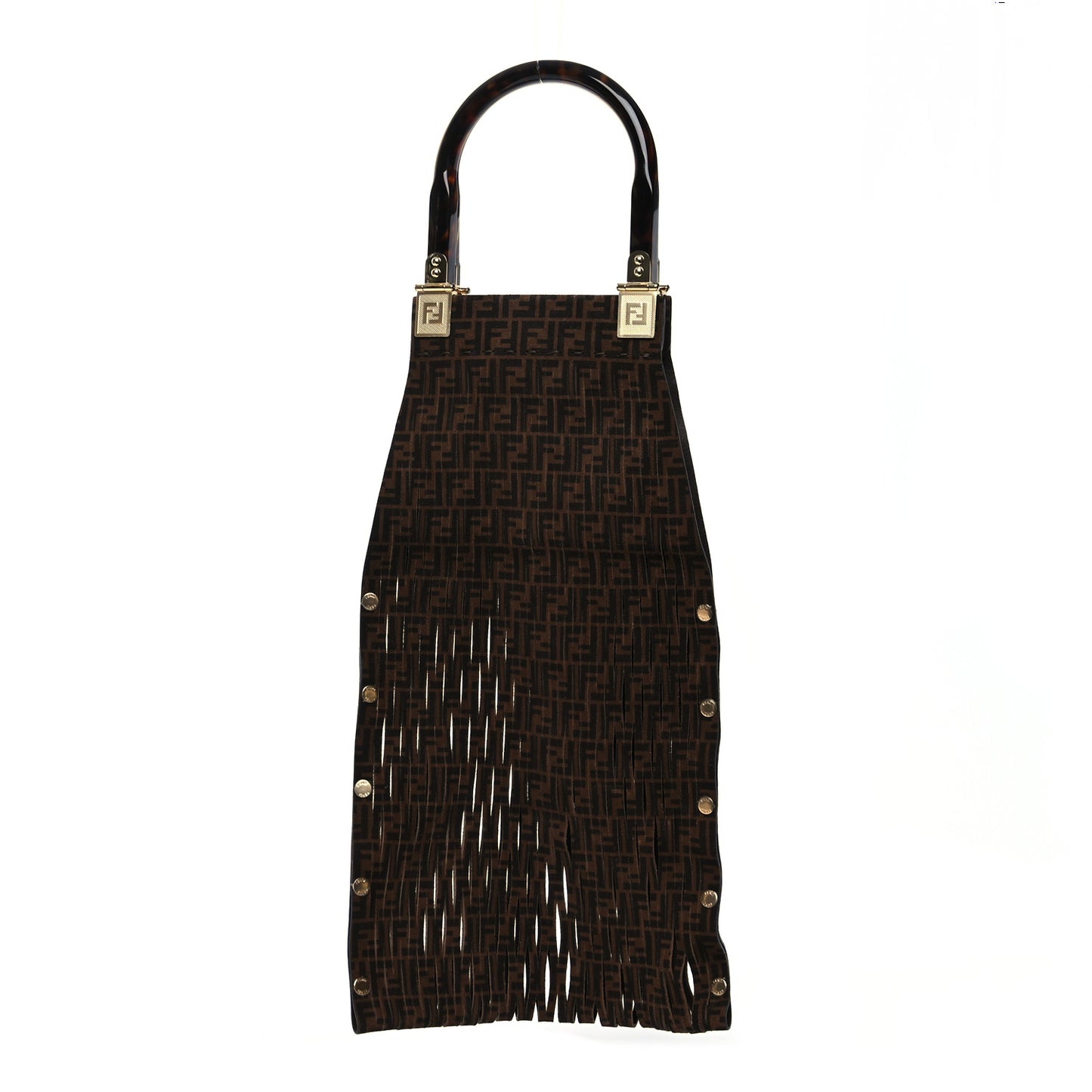 Suede Plexiglass FF Mesh Fendi Sunny Tote Bag Sigaro Moro