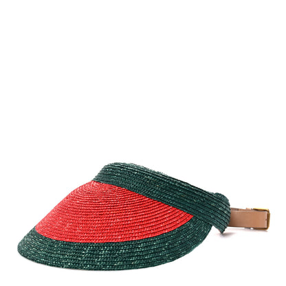 Gucci Raffia Web Visor M Green Red 1 of 11