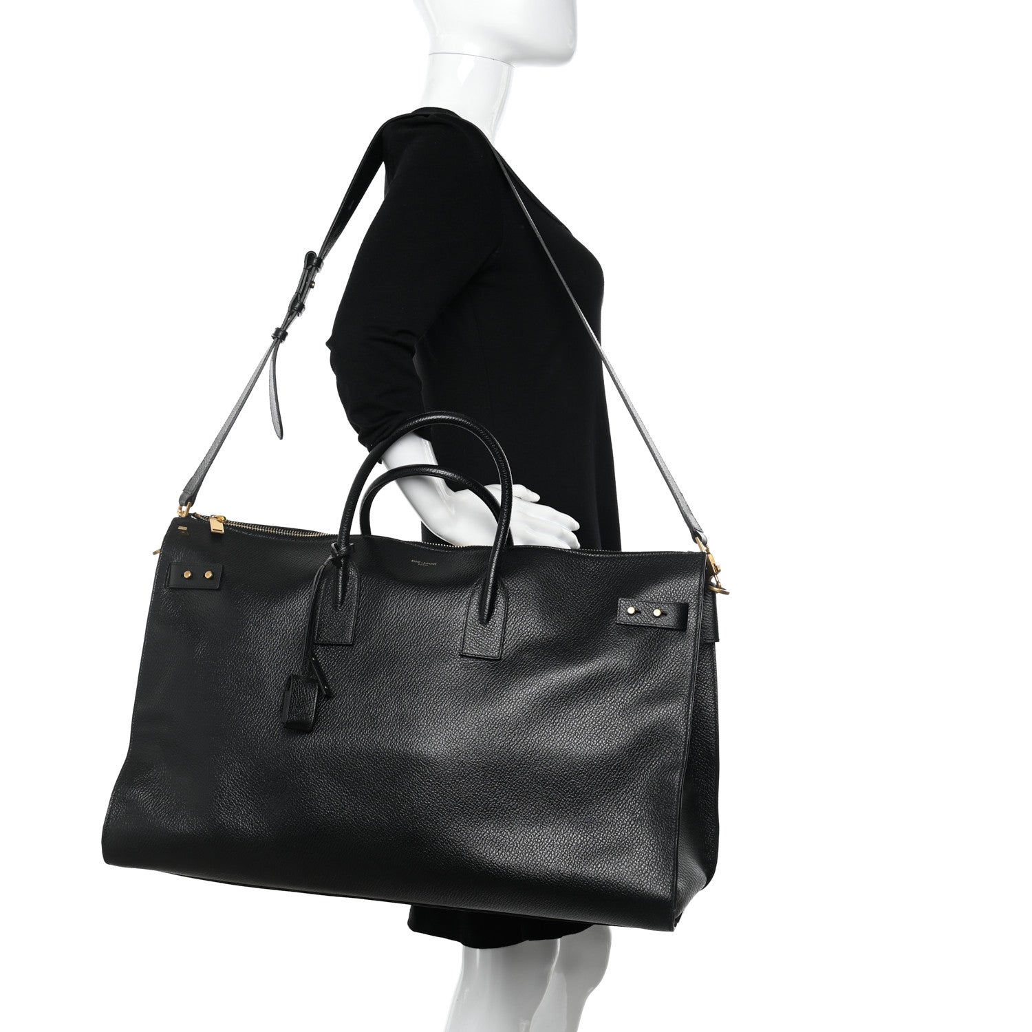 Saint Laurent Grained Calfskin 72H Sac De Jour Black 2 of 15