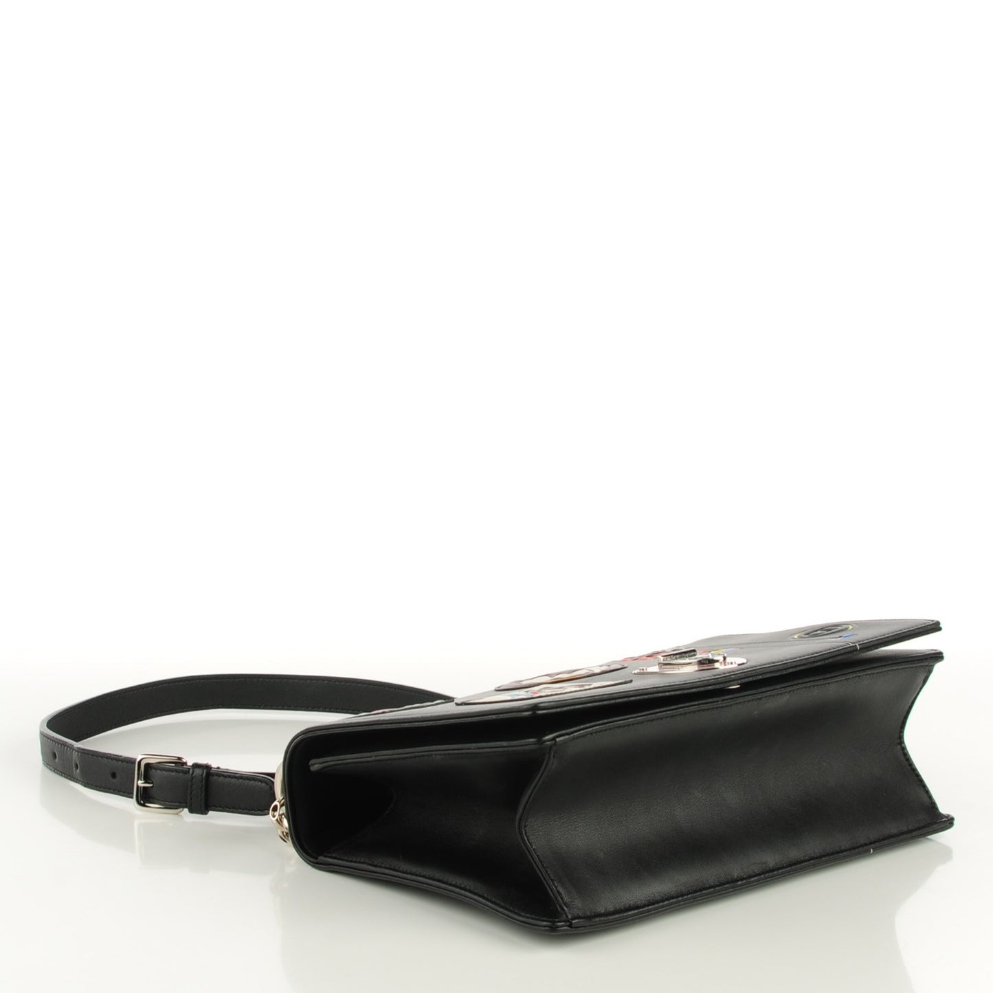 Calfskin Paradise Diorama Flap Bag Black