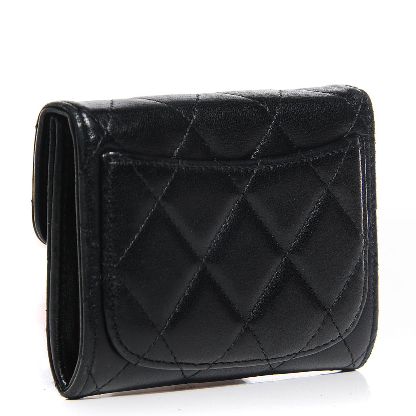 Lambskin Quilted Coin Purse Black