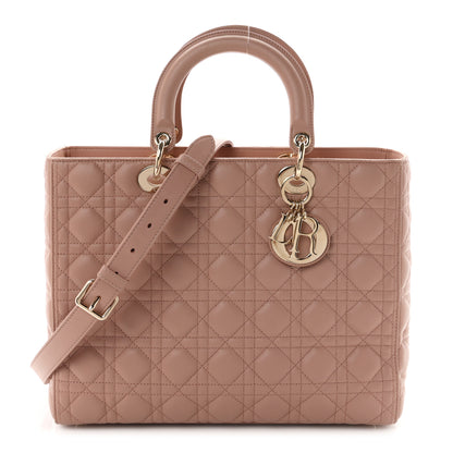 Christian Dior Lambskin Cannage Large Lady Dior Fard 1 of 11