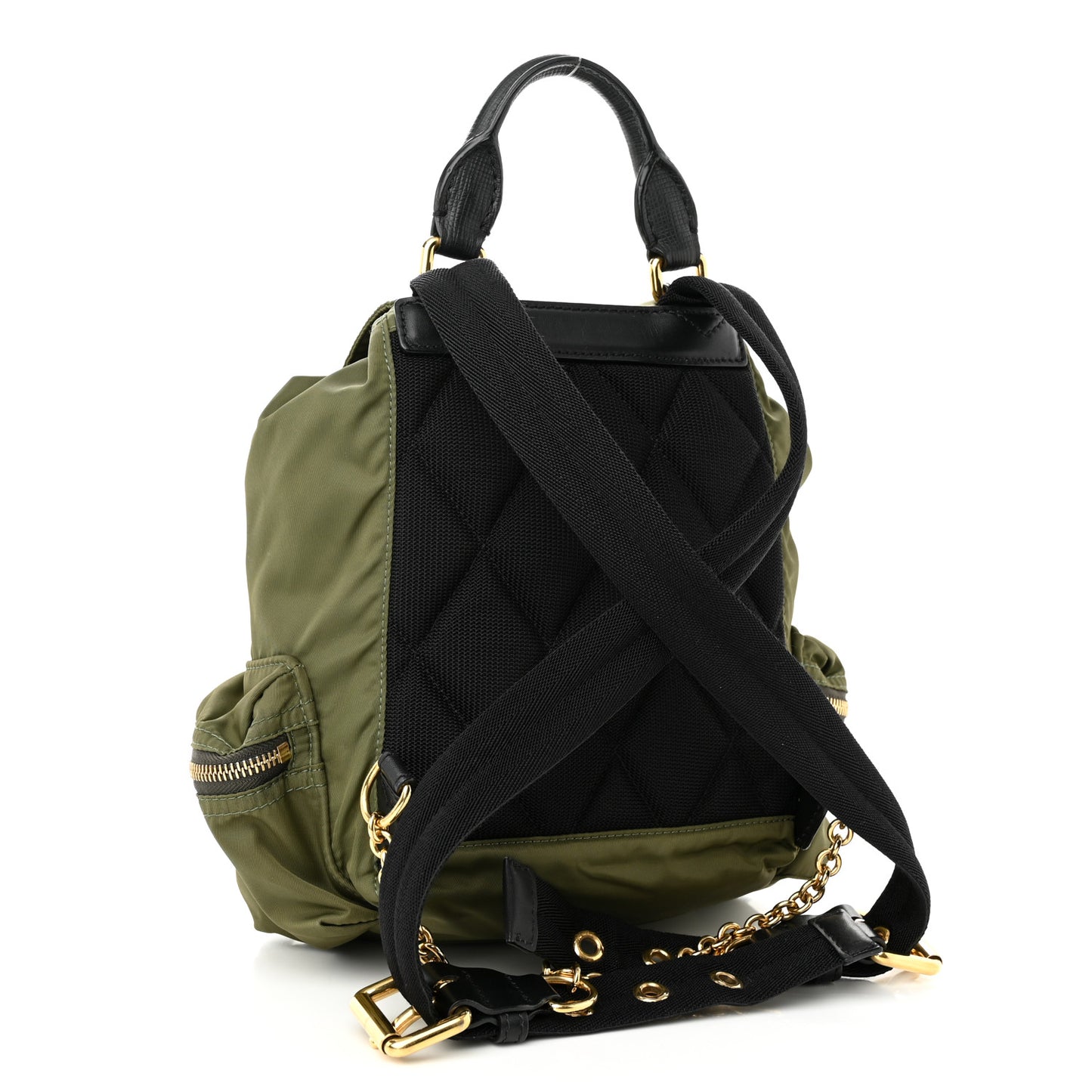 Nylon Small Crossbody Rucksack Backpack Canvas Green