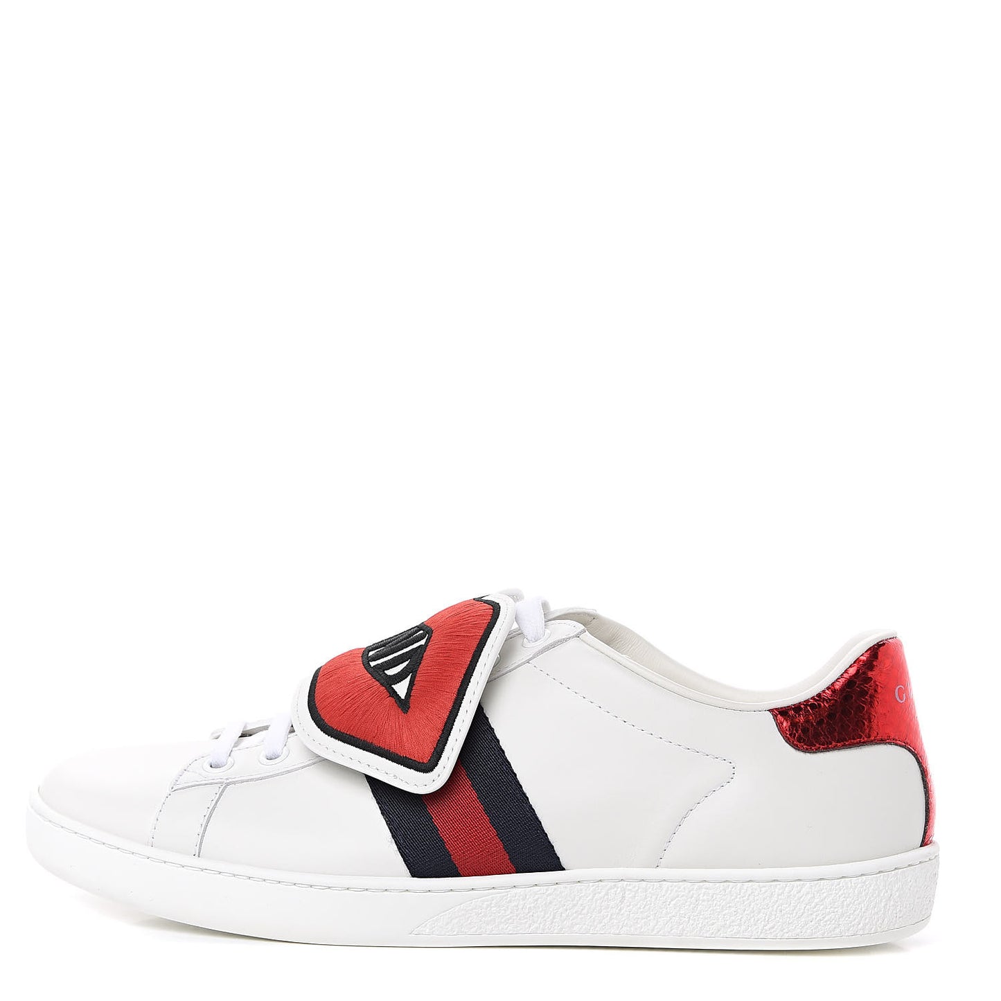 Calfskin Ayers Web Blind for Love Embroidered Womens Ace Sneakers 38.5 White