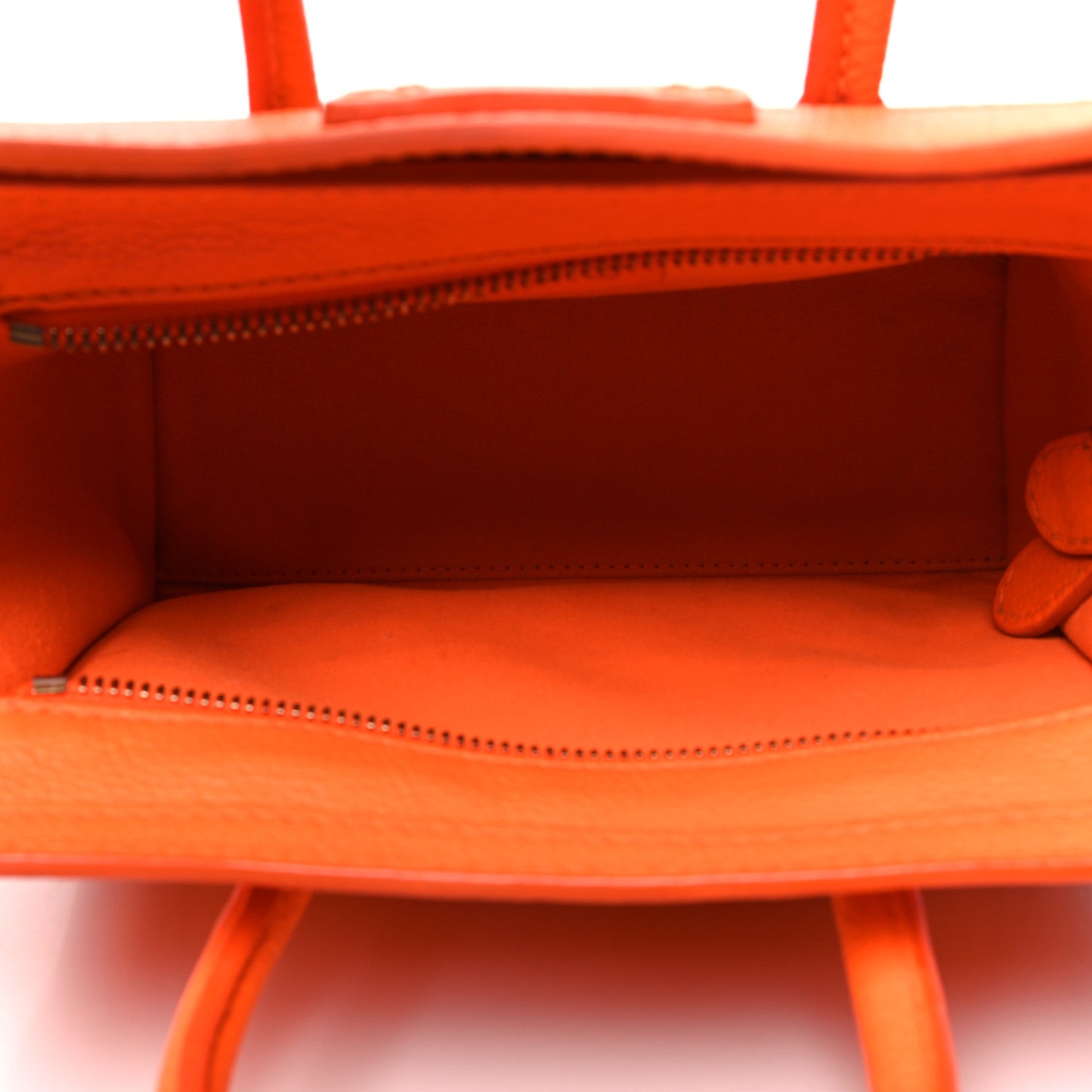 Drummed Calfskin Nano Luggage Bright Orange