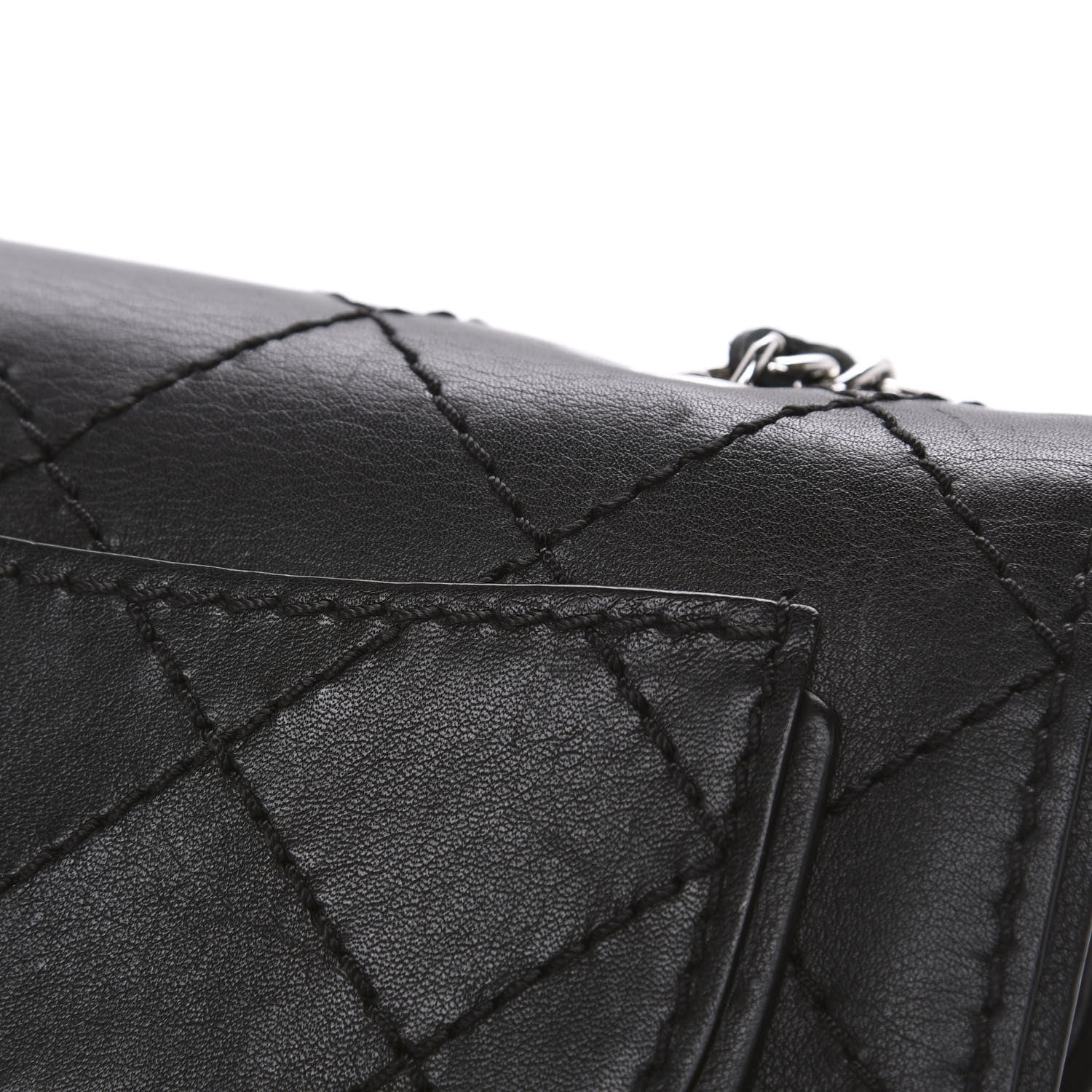 Chanel Calfskin Stitched Clutch Flap Black 10 of 14