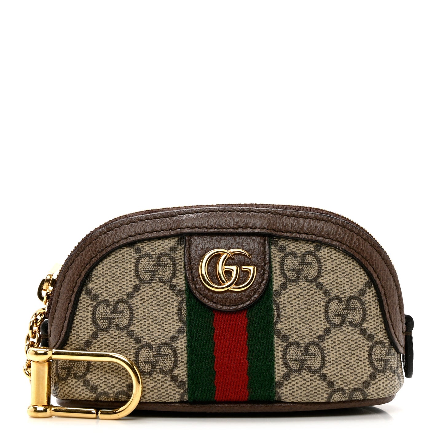 GG Supreme Monogram Web Ophidia Dome Key Pouch Beige New Acero