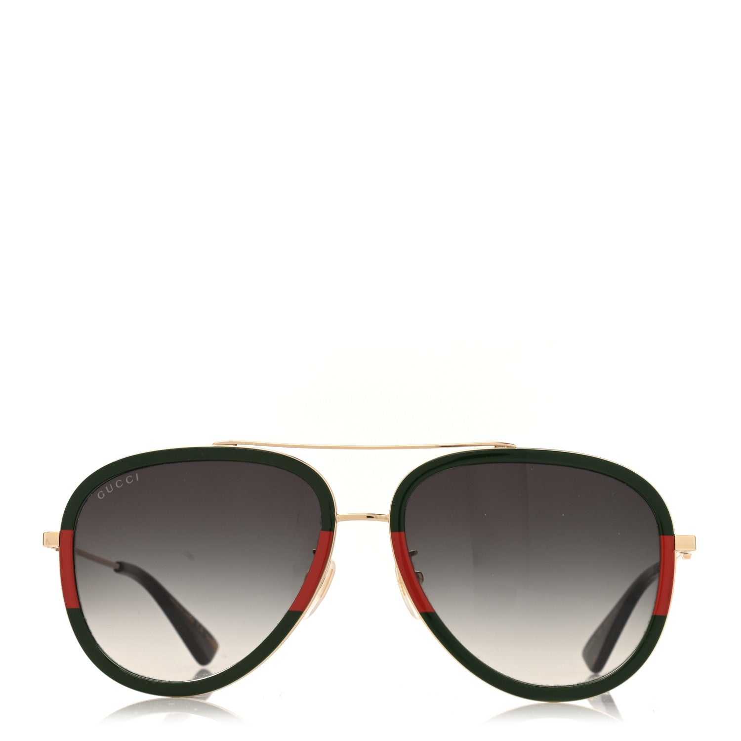 Gucci Web Aviator Sunglasses GG0062S Green Red 2 of 7