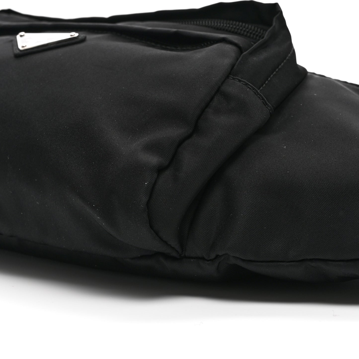 Tessuto Nylon Double Pocket Belt Bag Black