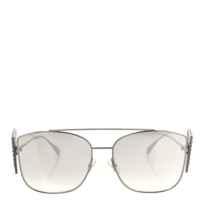 Fendi Metal Crystal Freedom Sunglasses FF 0380/G/S Silver 2 of 8