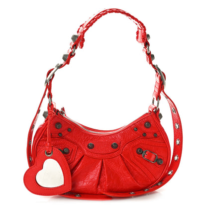 Balenciaga Agneau Arena Le Cagole Shoulder Bag XS Tomato Red 4 of 12