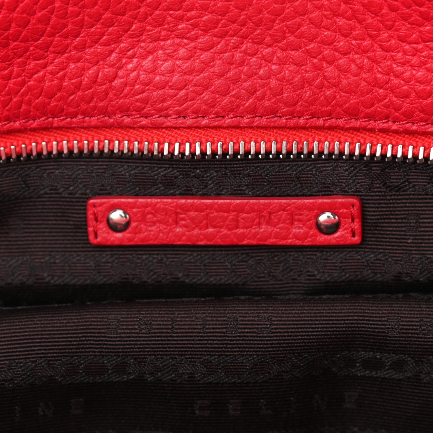 Celine Grained Calfskin Bittersweet Hobo Red 6 of 10