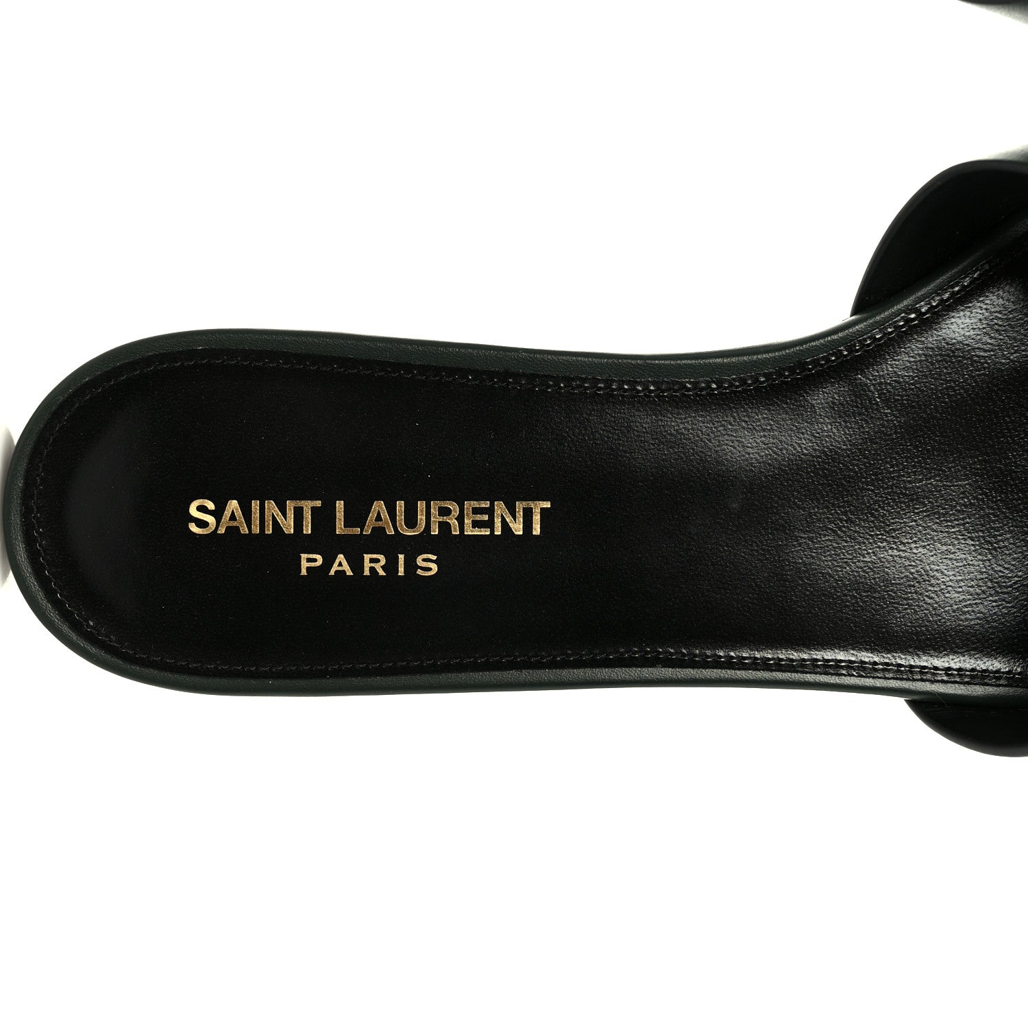 Saint Laurent Calfskin Tribute 05 Slide Sandals 41 Vert Fonce 7 of 10