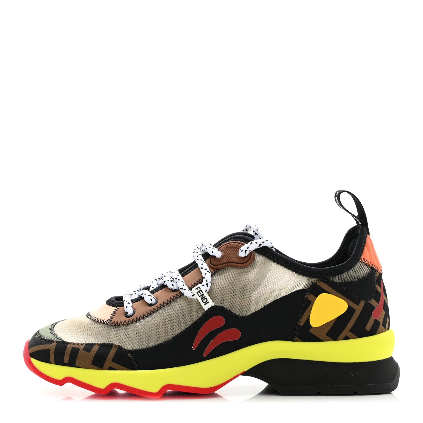 Technical Mesh Lycra FFreedom Patchwork Sneakers 36.5 Nude Tobacco Black