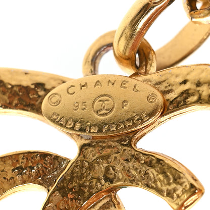 Chanel CC Heart Chain Pendant Necklace Gold 4 of 5