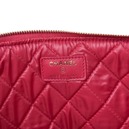 Chanel Velvet Quilted Large Cosmetic Case Fuchsia 6 of 8