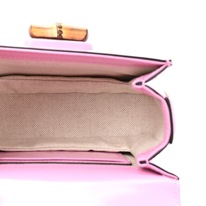 Gucci Boarded Dyana Lux Calfskin Web Mini Bamboo 1947 Top Handle Bag Nice Pink 5 of 10