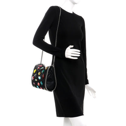Stella McCartney Shaggy Deer Mini Falabella Stone Embellished Crossbody Tote Black 2 of 7