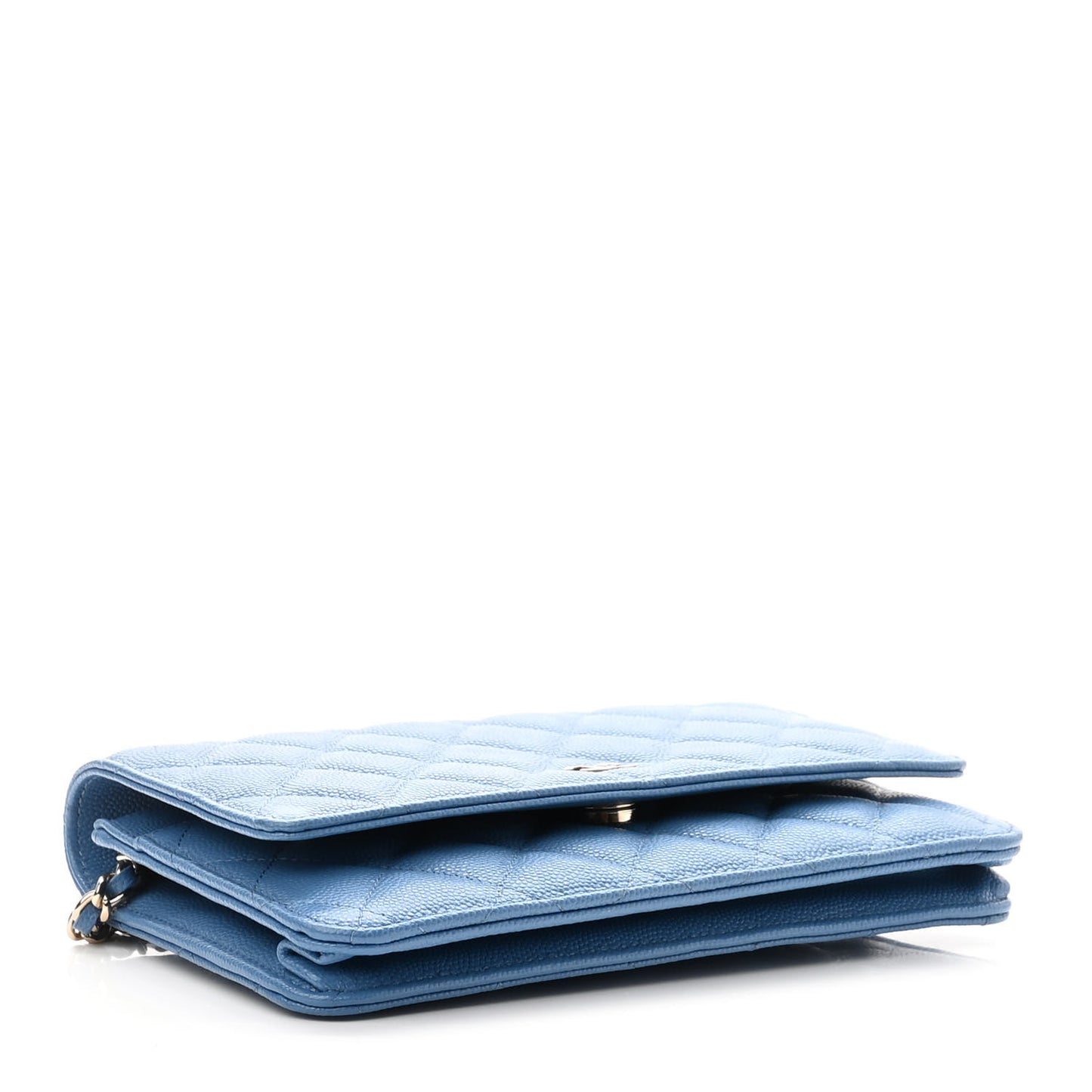 Caviar Quilted Wallet On Chain WOC Blue