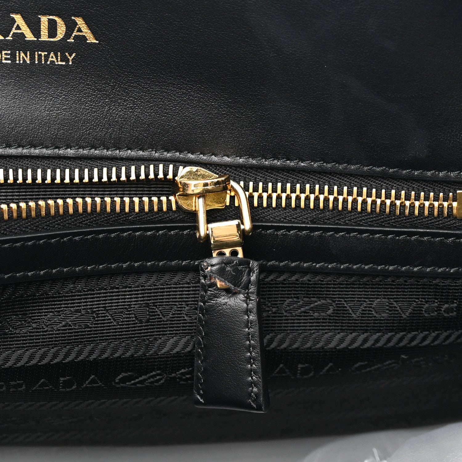 Prada Soft Calfskin Triangolo Symbole Embossed Large Tote Black 11 of 11