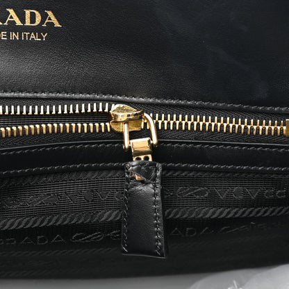 Prada Soft Calfskin Triangolo Symbole Embossed Large Tote Black 11 of 11