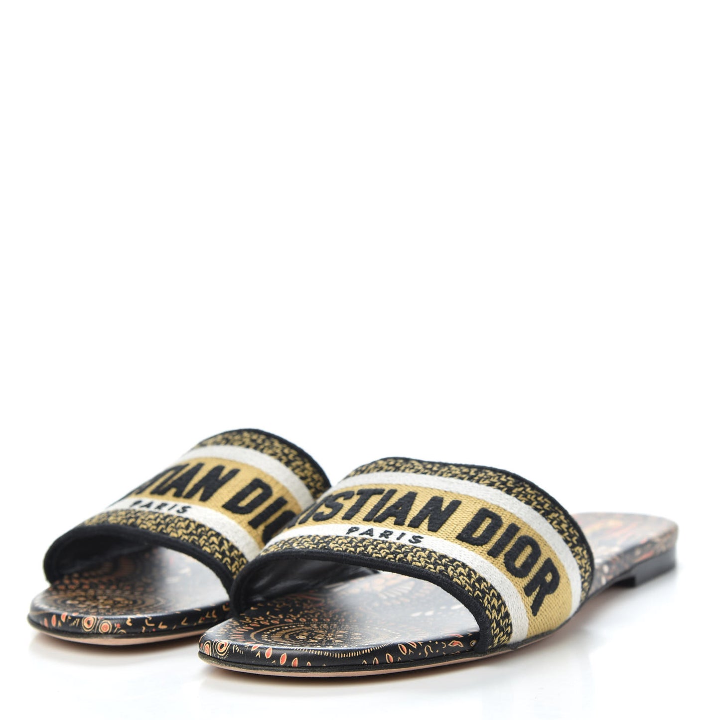 Canvas Embroidered Animals Dway Mules Slide Sandals 36 Multicolor