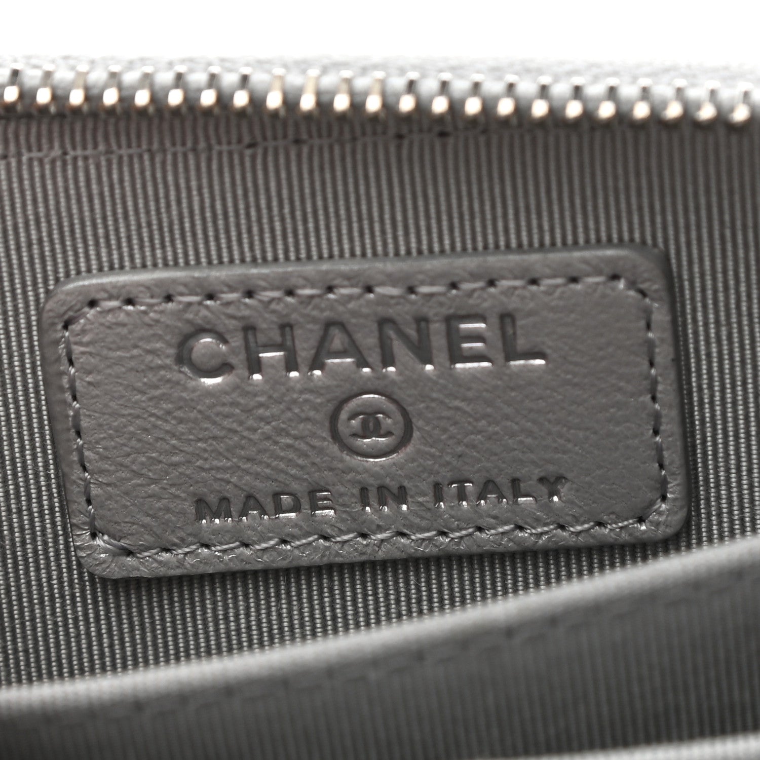 Chanel Glittered Metallic Caviar Quilted Zip Coin Purse Wallet Silver 6 of 7