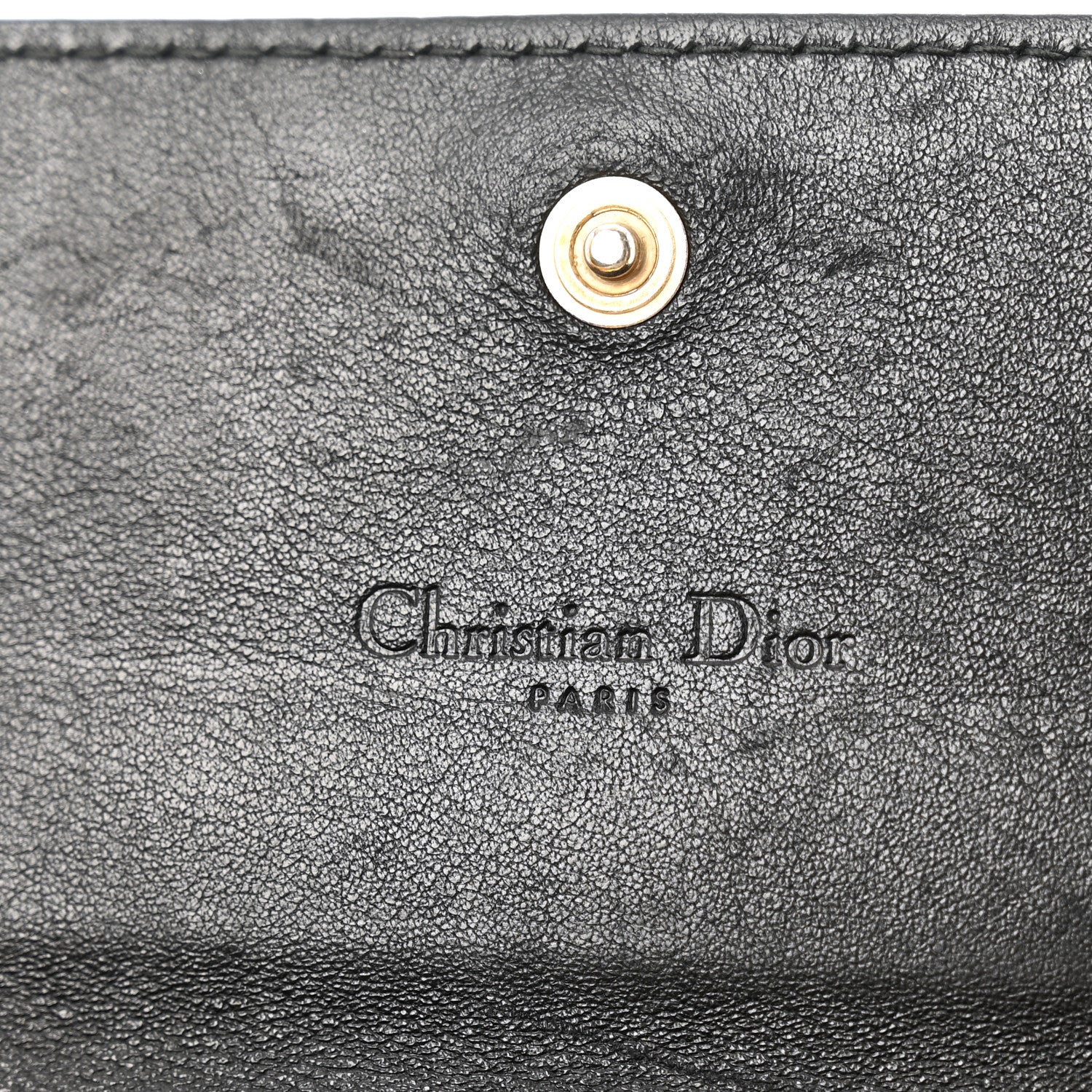 Christian Dior Lambskin Cannage Rendez-vous Chain Wallet Black 5 of 13