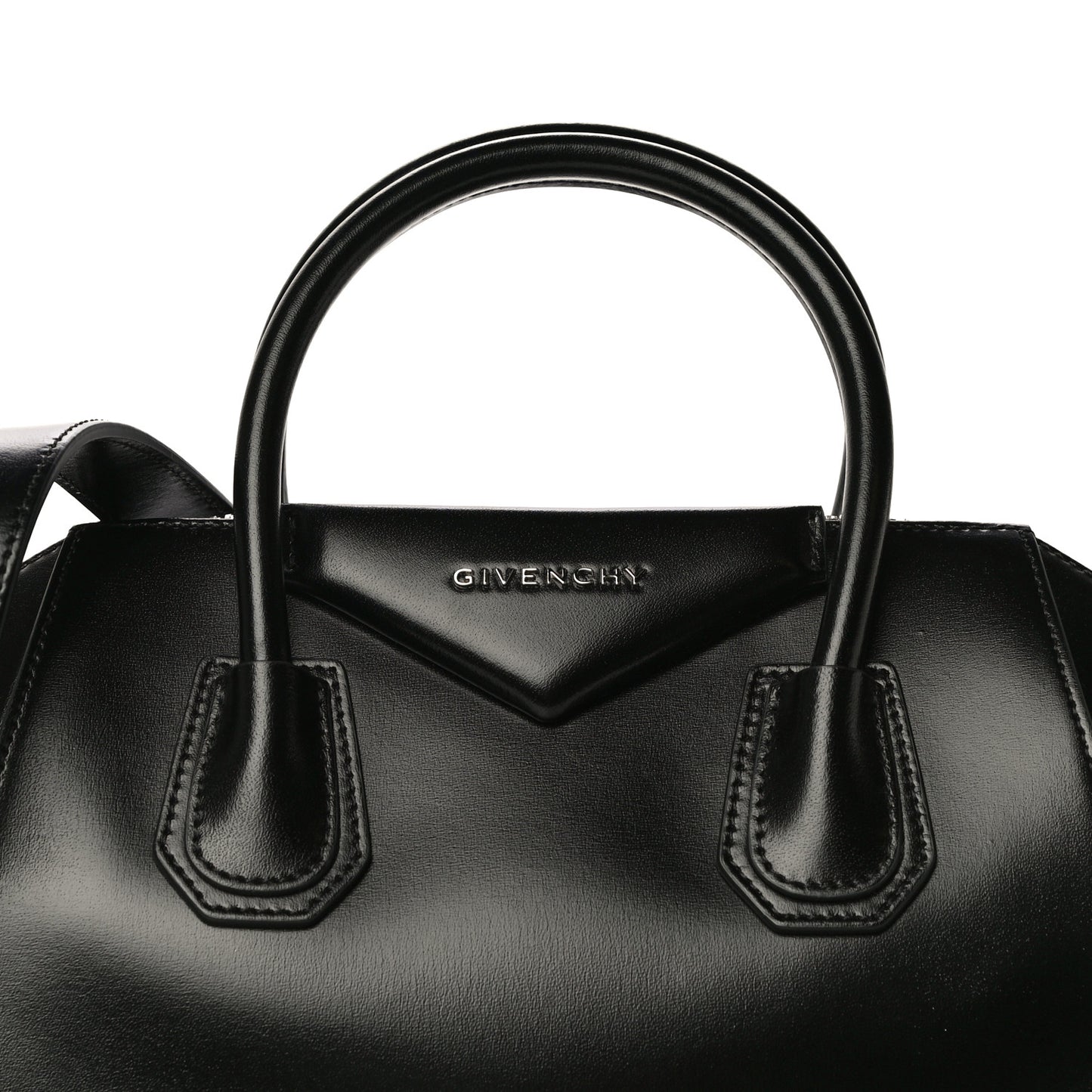 Shiny Lord Calfskin Small Antigona Black
