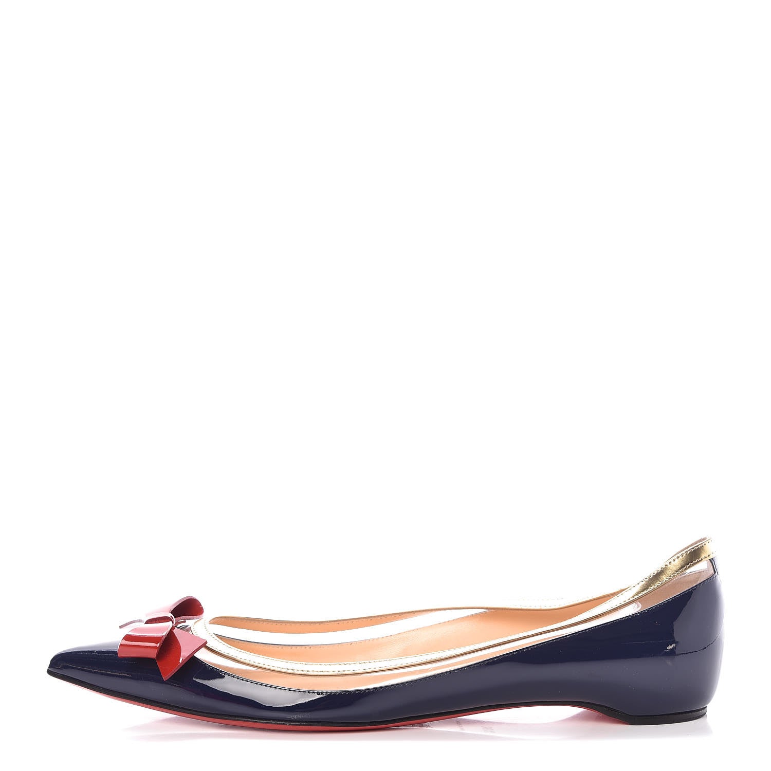 Christian Louboutin Patent Specchio PVC Suspenodo Flats 38.5 Eclipse 1 of 7