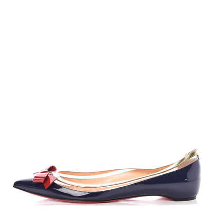 Christian Louboutin Patent Specchio PVC Suspenodo Flats 38.5 Eclipse 1 of 7