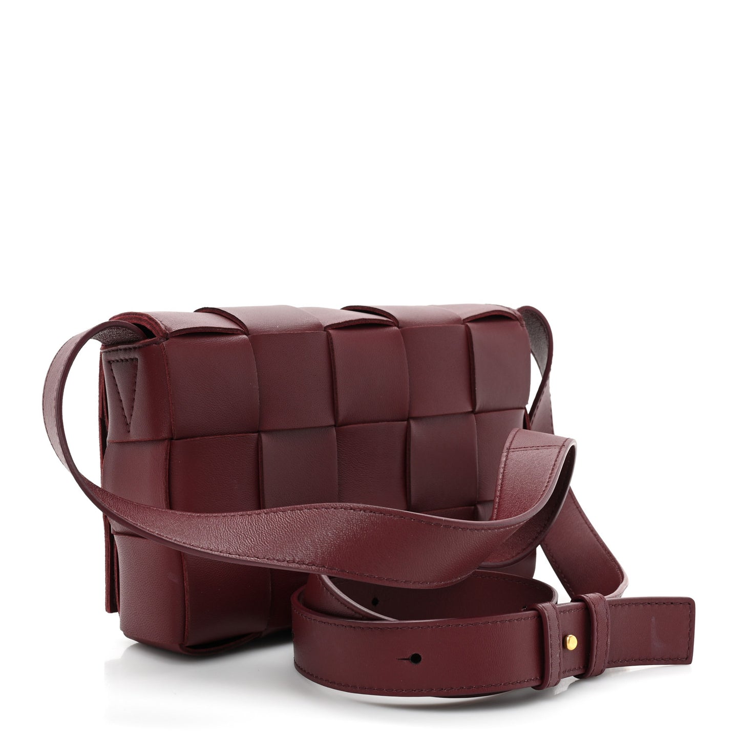 Lambskin Maxi Intrecciato Cassette Crossbody Bag Bordeaux