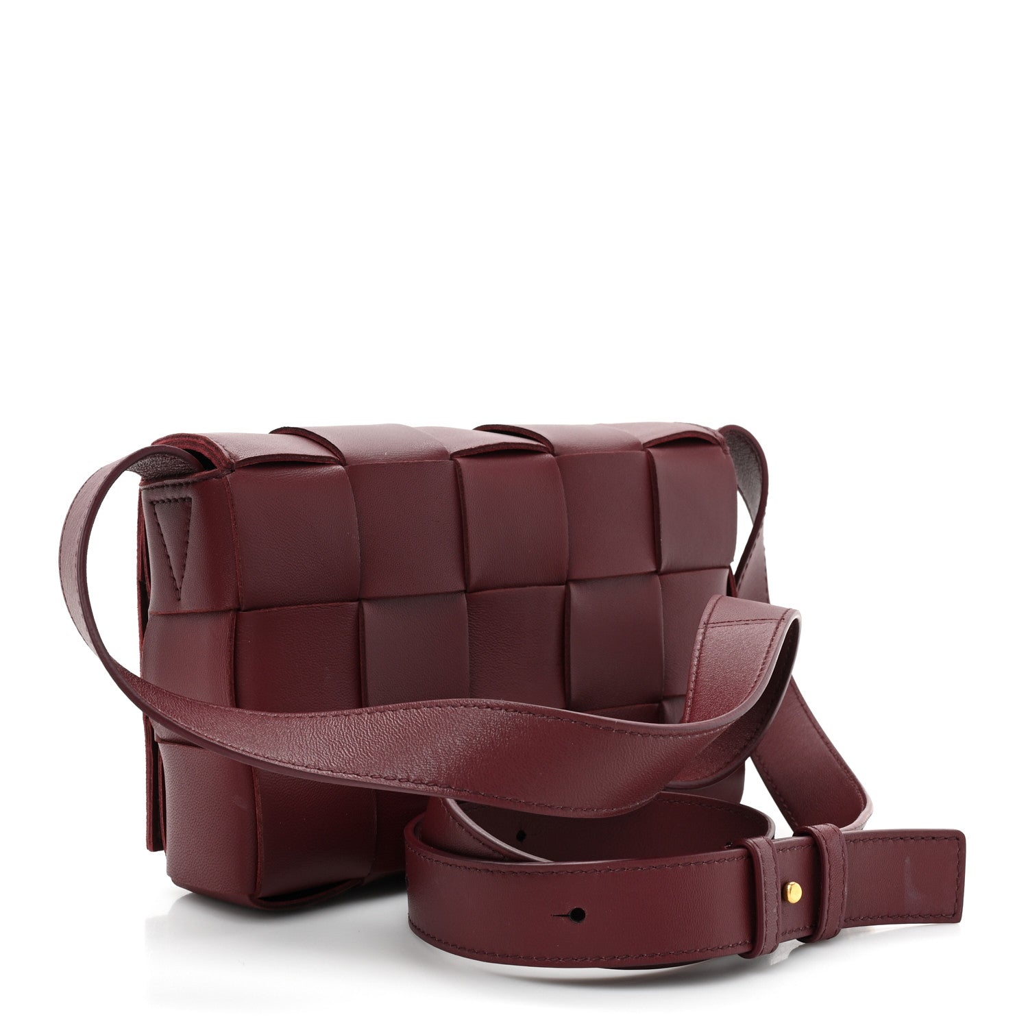 Bottega Veneta Lambskin Maxi Intrecciato Cassette Crossbody Bag Bordeaux 3 of 11