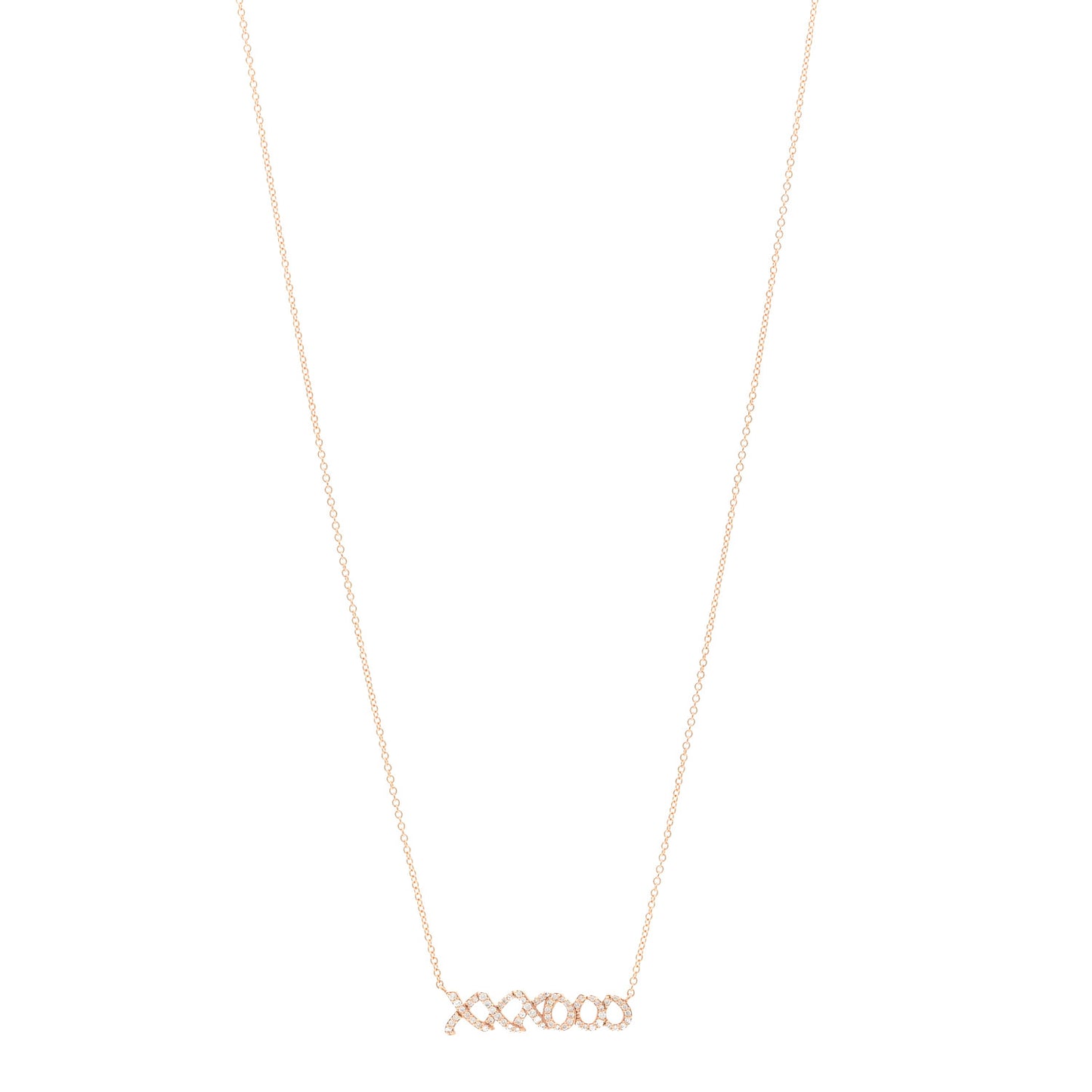 18K Rose Gold Diamond Paloma Picasso Love and Kisses Pendant Necklace