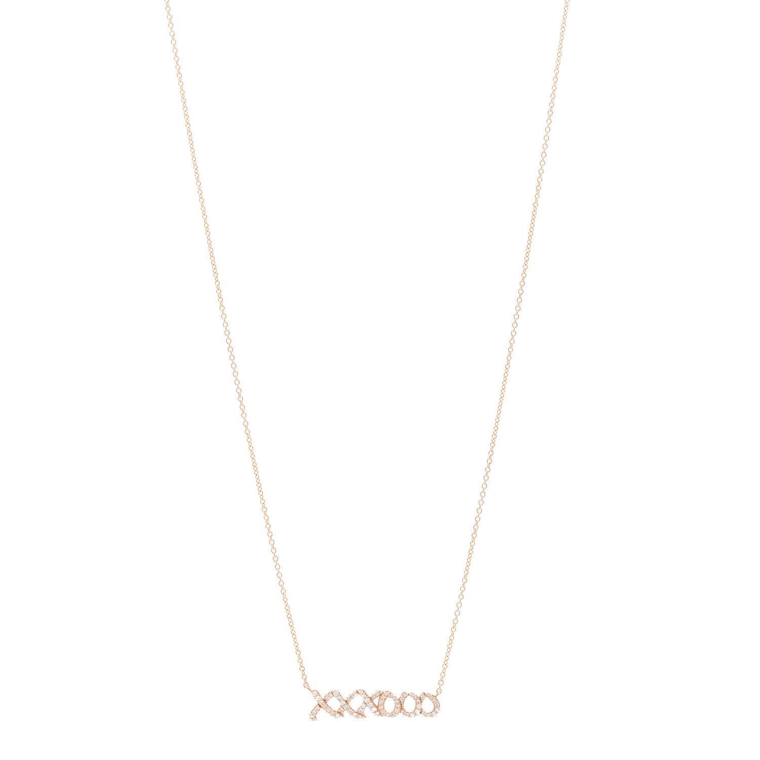 Tiffany 18K Rose Gold Diamond Paloma Picasso Love and Kisses Pendant Necklace 1 of 5