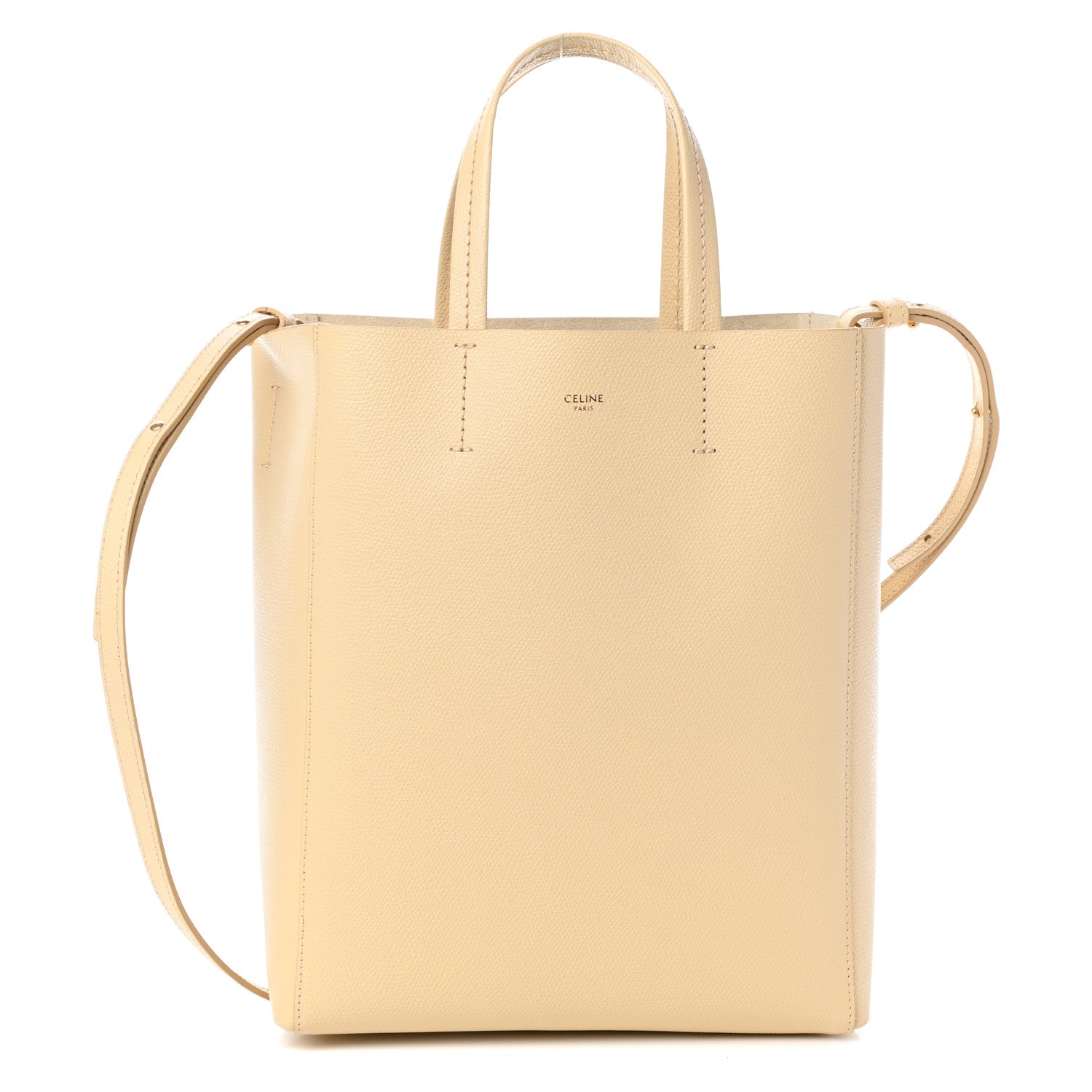 Celine Grained Calfskin Small Vertical Cabas Sand 1 of 9