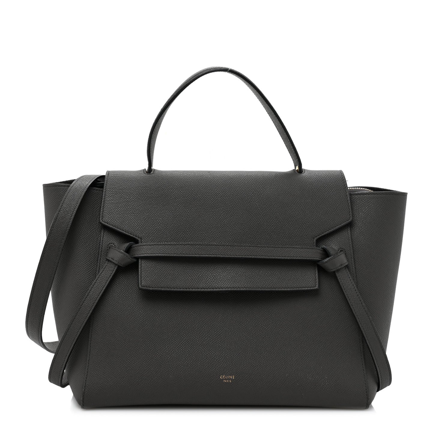 Grained Calfskin Mini Belt Bag Grey