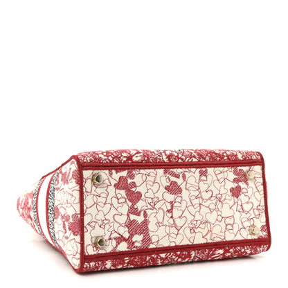 Christian Dior Canvas Embroidered Medium Dioramour D-Royaume Lady D-Lite Red Multicolor 4 of 9