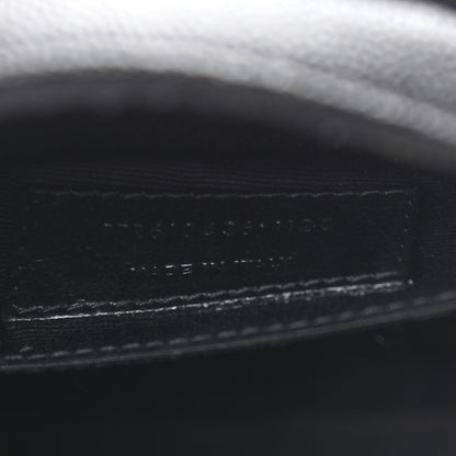 Saint Laurent Grain De Poudre Matelasse Chevron Quilted Round Vinyle Camera Bag Black 7 of 12
