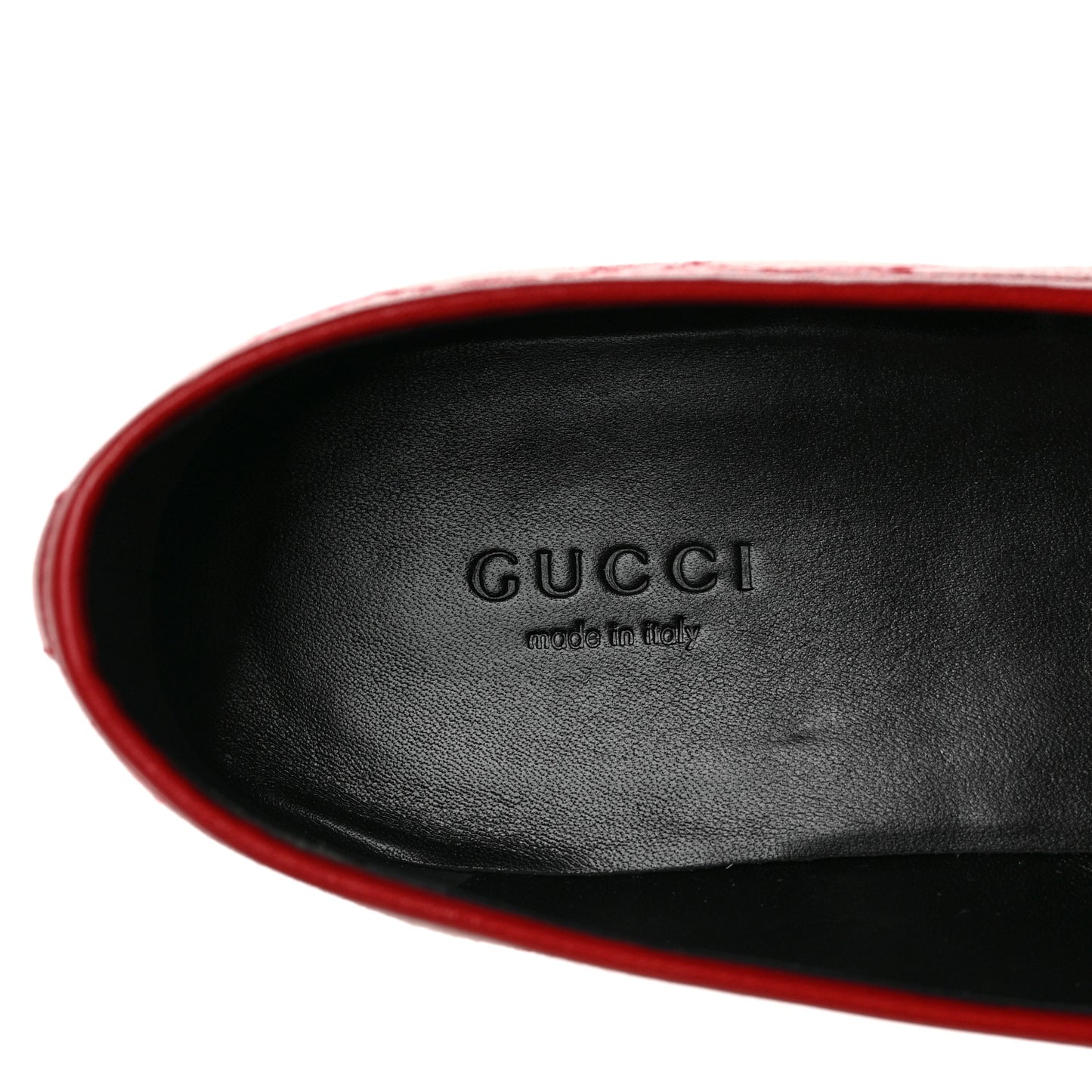 Canvas GG Monogram Horsebit Womens Jordaan Loafers 40.5 Gardenia Hibiscus Red