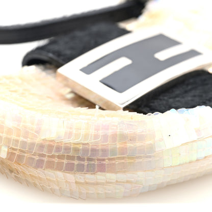 Fendi Sequin Paillettes Pony Hair Mini Half Moon Baguette Multicolor 8 of 9