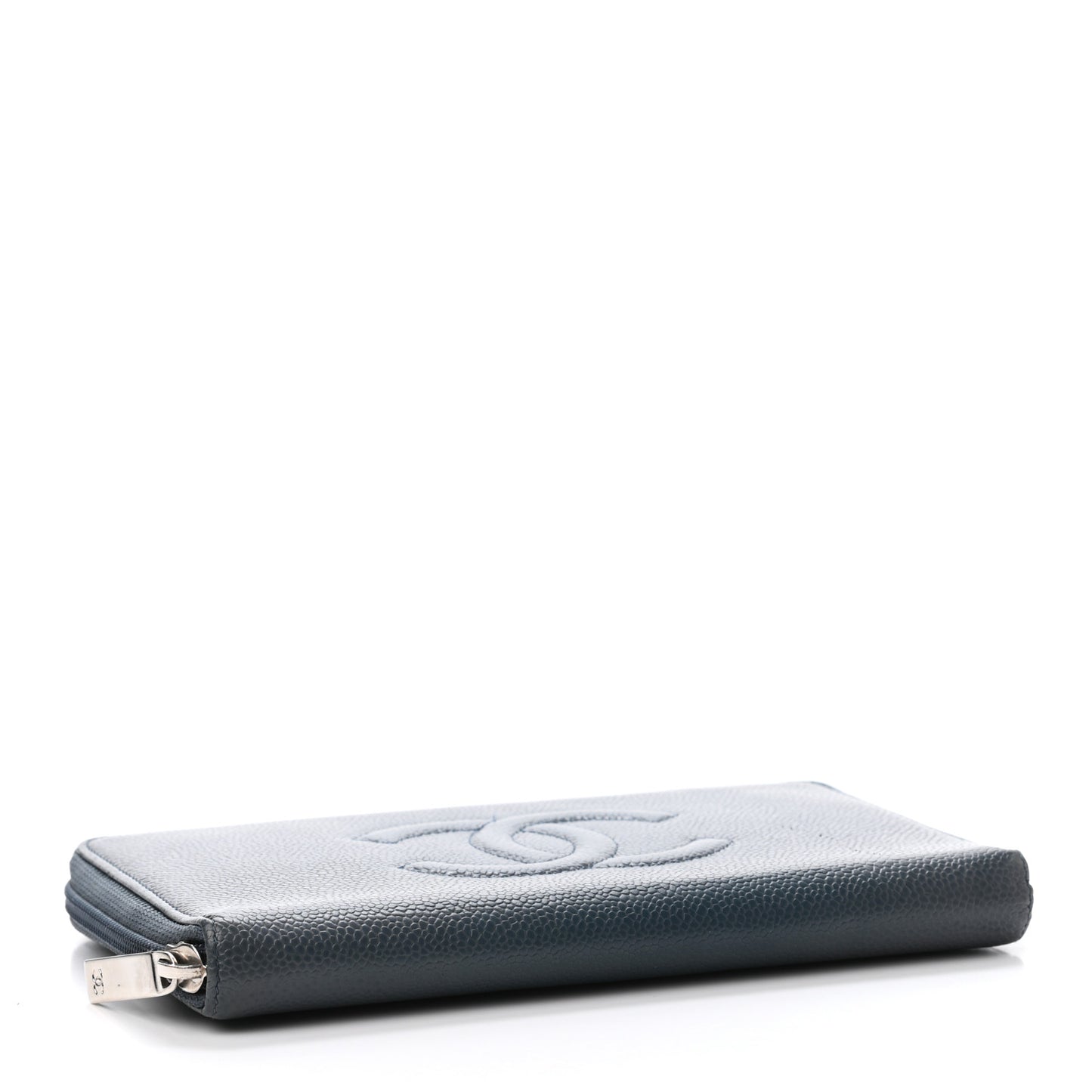 Caviar Large CC Timeless Zip Around Organizer Wallet Blue