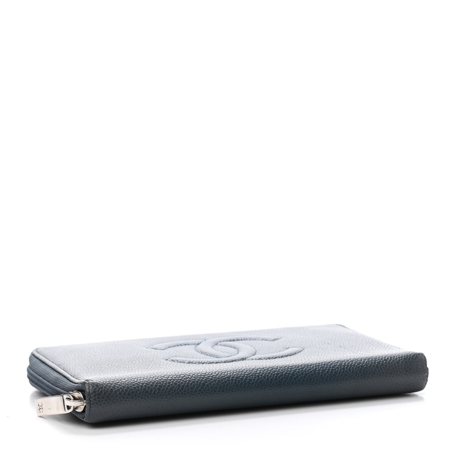 Chanel Caviar Large CC Timeless Zip Around Organizer Wallet Blue 3 of 5