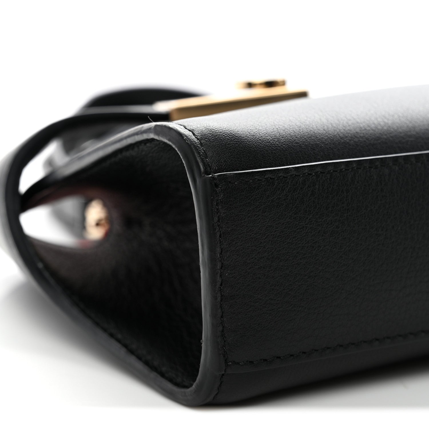 Salvatore Ferragamo Calfskin Mini Hug Crossbody Bag Black Flame Red 9 of 10