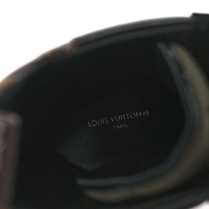 Louis Vuitton Nylon Embroidered Monogram Suede Laureate Platform Desert Boots 38 Kaki 8 of 9